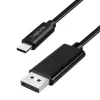 Logilink CUA0132 kabel USB 3.2 Gen2 Type-C, C/M na DP/M, 8K/60 Hz, najlon, kovina, črn, 3 m