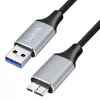 Logilink CU0290 kabel USB 3.0, A/M na Micro-USB/M, 5 Gbps, najlon, kovina, črno-srebrn, 1 m