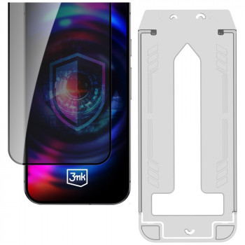 3MK HardGlass Max Privacy kaljeno steklo z zaščito pred pogledi z aplikatorjem za Samsung Galaxy S26, črno