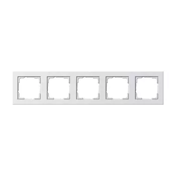 Gira E2 okvir 021522, 5-mestni, bel, mat, termoplast, brez vijakov