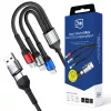 3MK Hyper Cable N-SERIES 6in1 kabel USB-C / USB-A na USB-C / MicroUSB / Lightning, QC 3.0, 18 W (9 V / 2 A), 1,2 m, črn