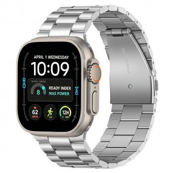 Tech-Protect Stainless nerjavno jeklo trak za Apple Watch 8 / 9 / 10 / 11 / 12 / SE / Ultra (44 / 45 / 46 / 49 mm), srebrn