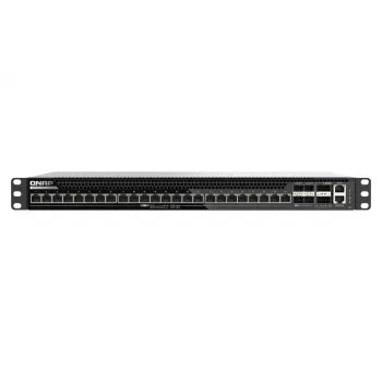QNAP QSW-M7230P-2X4F24T L3 Lite upravljano stikalo, 2 x 100 Gigabit QSFP28 + 4 x 25 Gigabit SFP28 + 24 x 100/1000/2.5G/5G/10G (PoE++)