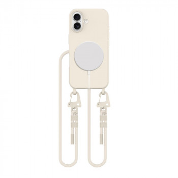 Tech-Protect MagNecklace MagSafe ovitek z vrvico za Apple iPhone 16, bež